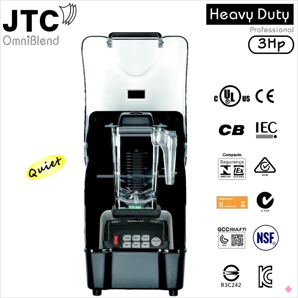 Commercial Blender JTC OmniBlend Omni-Q TM-800AQ with Full Sound Enclosure Shield