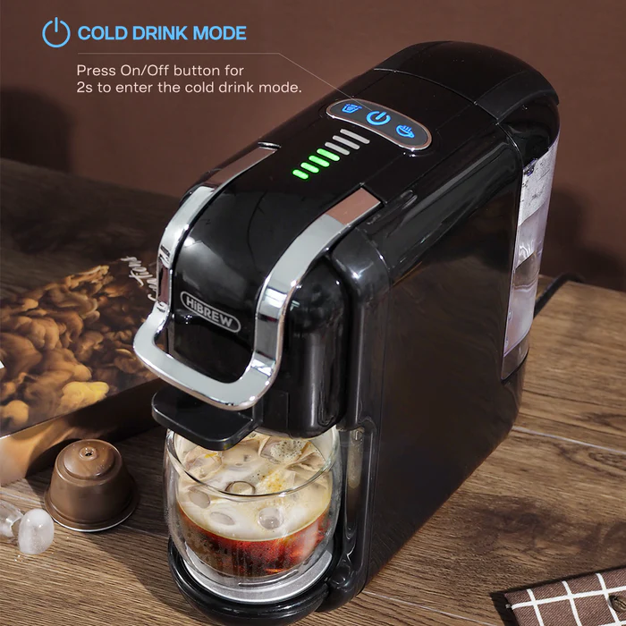 HiBREW H2B 5-in-1 Capsule Coffee Machine: Brew Hot/Cold with DG, Nespresso, ESE Pods & Ground Coffee, 19 Bar