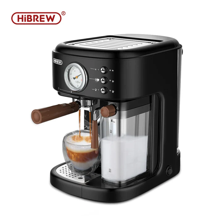 HiBREW H8A Fully Automatic 19Bar Espresso, Cappuccino & Latte Machine | 3-in-1 Coffee Maker with Automatic Milk Frother | Compatible with ESE Pods & Ground Coffee