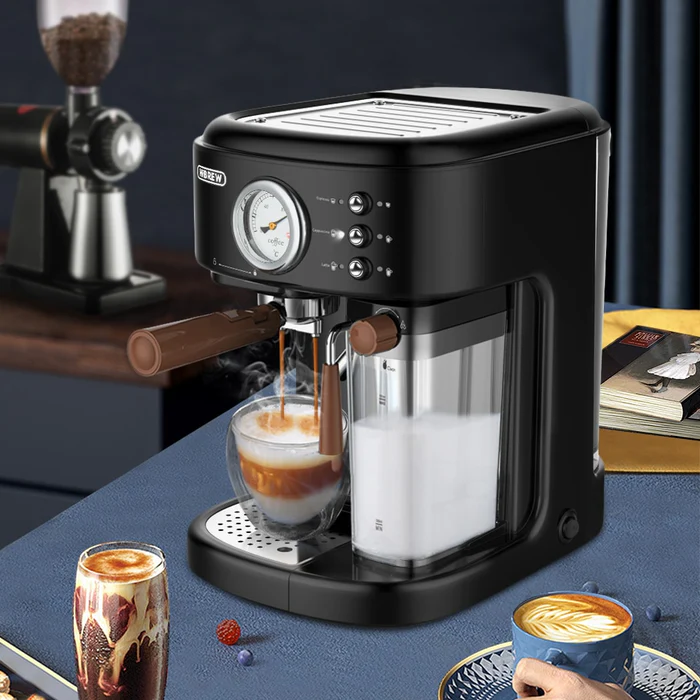 HiBREW H8A Fully Automatic 19Bar Espresso, Cappuccino & Latte Machine | 3-in-1 Coffee Maker with Automatic Milk Frother | Compatible with ESE Pods & Ground Coffee