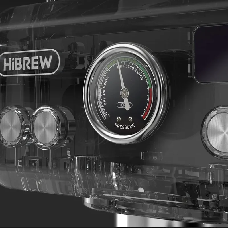 HiBREW H10A Elite Semi-Automatic Espresso Machine - Adjustable Temperature, Cup Volume & Steam Wand for Milk Frothing