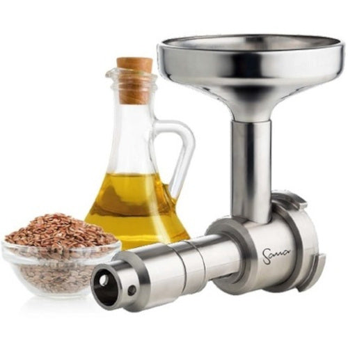 The Sana Oil Extractor oil press is a practical attachment for horizontal screw juicers (Sana 707 and Sana 606), with which you can make cold-pressed oils from various nuts, seeds and even coconut shavings directly at home.