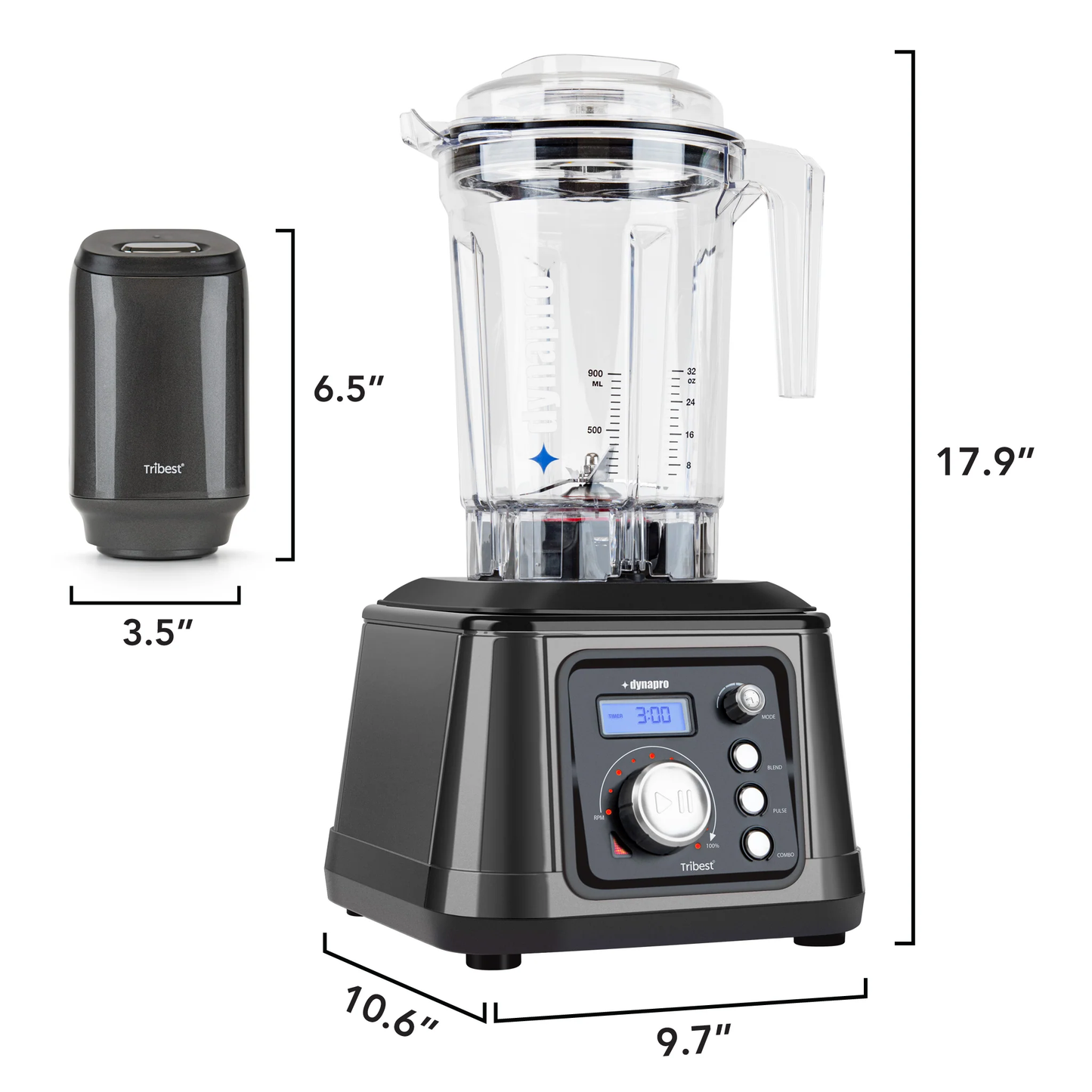 Tribest Dynapro DPS-2250 Commercial High-Speed Vacuum Blender