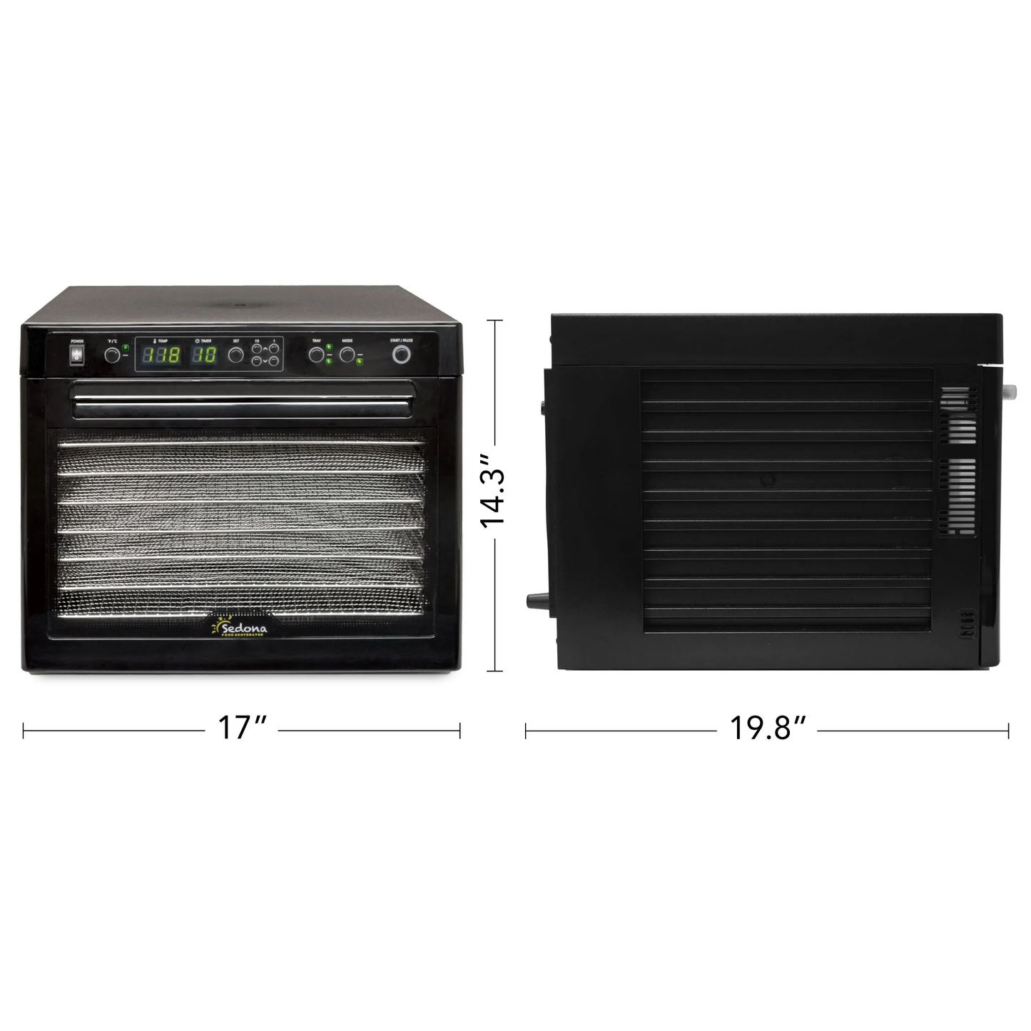 Tribest Sedona Classic Digital Raw Food Dehydrator SD-S9000-B with Stainless Steel Trays