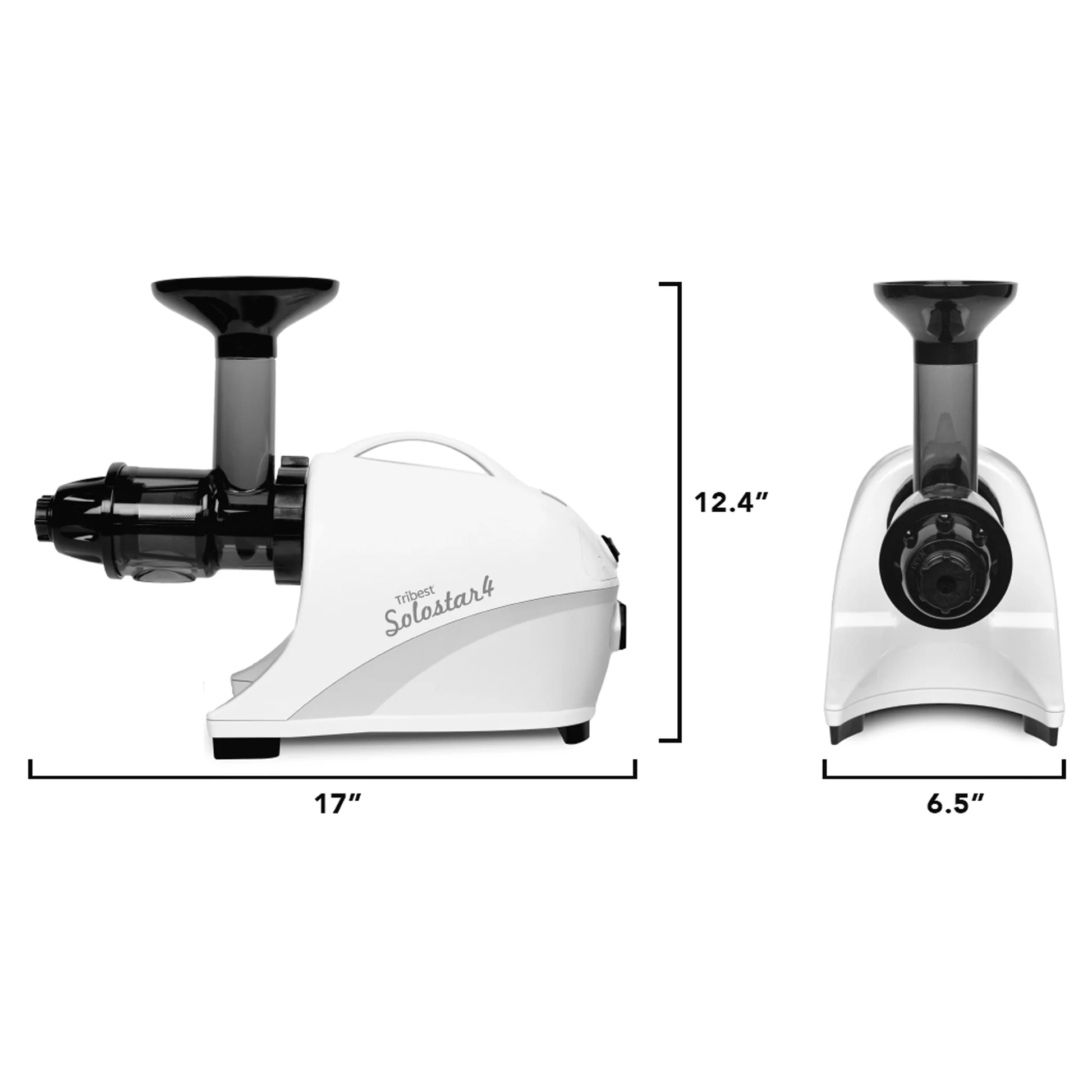 Tribest Solostar 4, SS-4200-B, Horizontal Slow Masticating Juicer