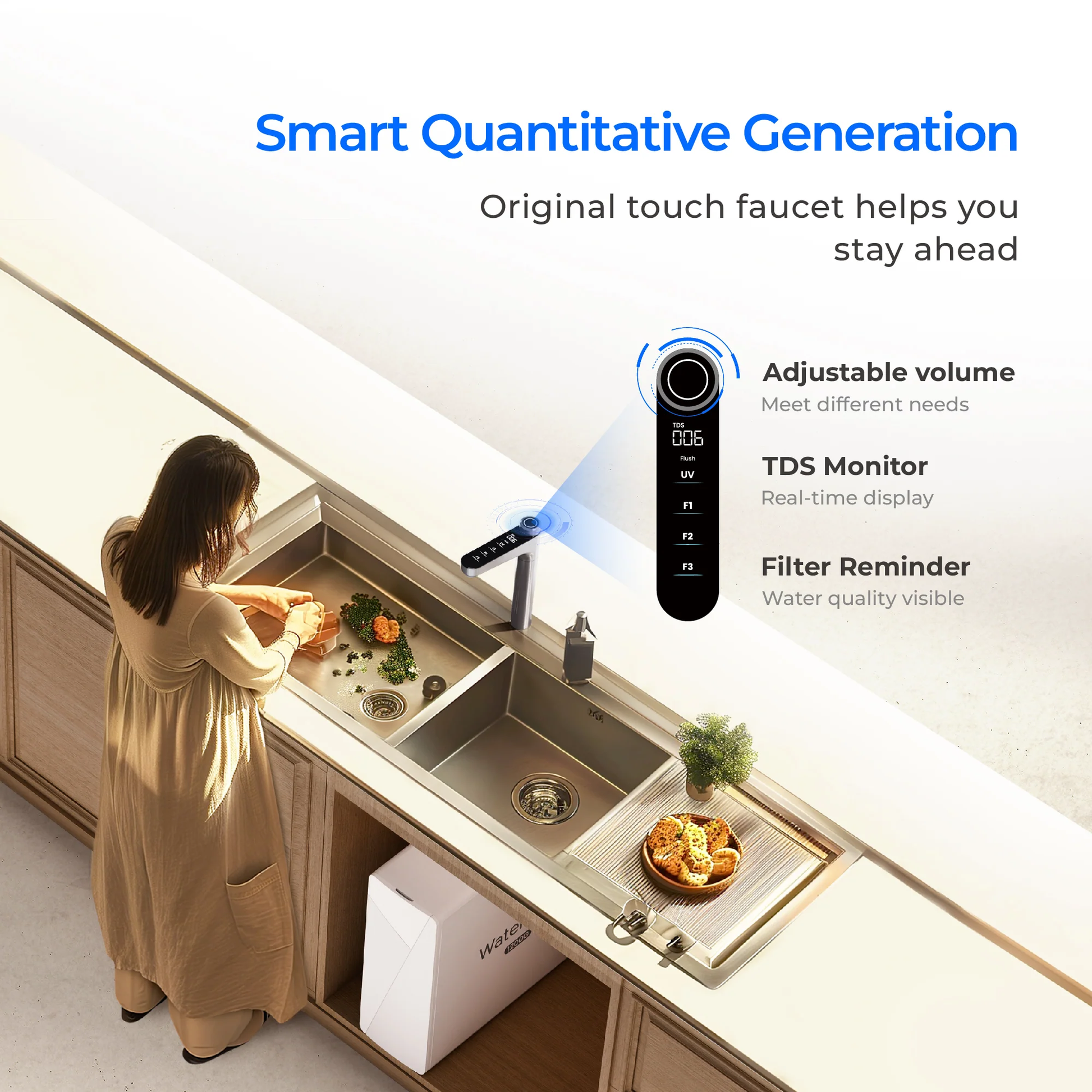 Waterdrop X Series Undersink Reverse Osmosis System, X12: Advanced Hydration with 1200 GPD Flow Rate