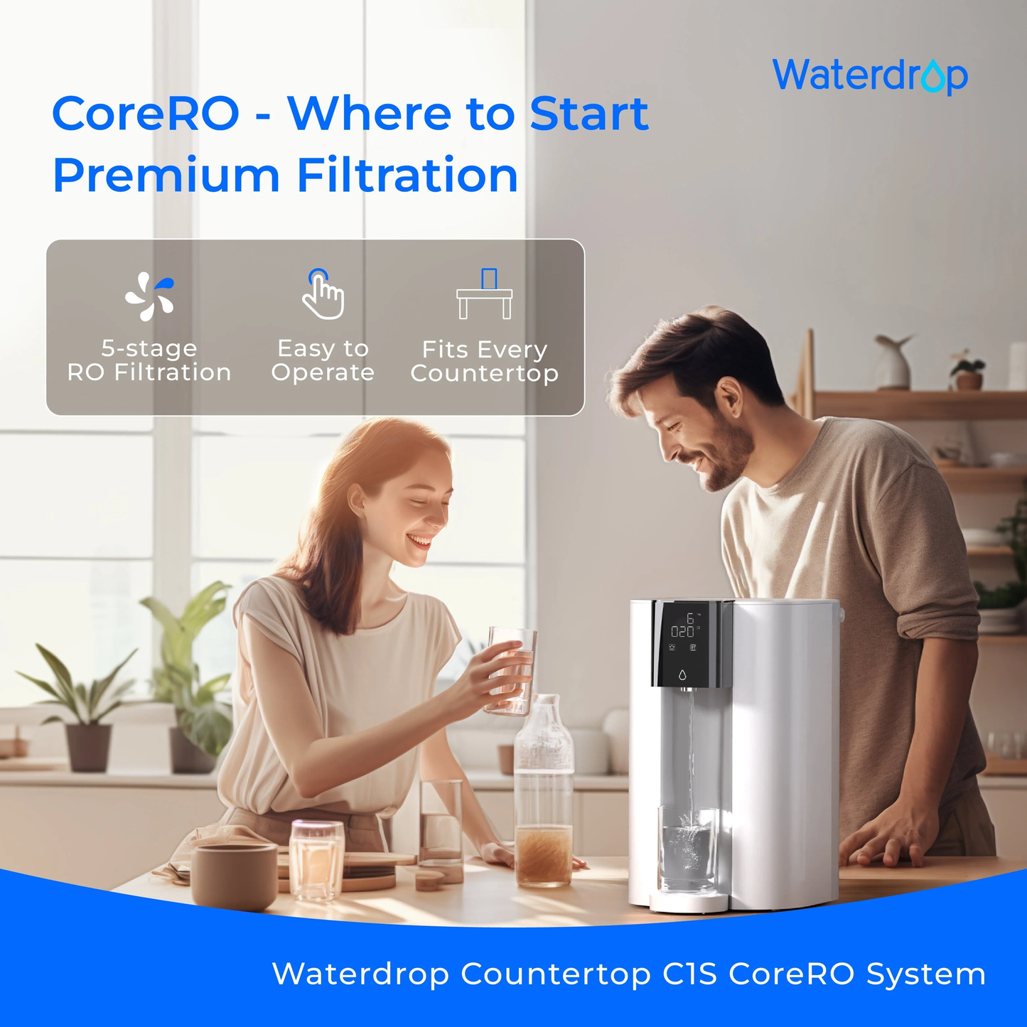 Waterdrop C1H Instant Hot Water Reverse Osmosis System: Premium 5-Stage Filtration with 3-Second Heating for Superior Hydration