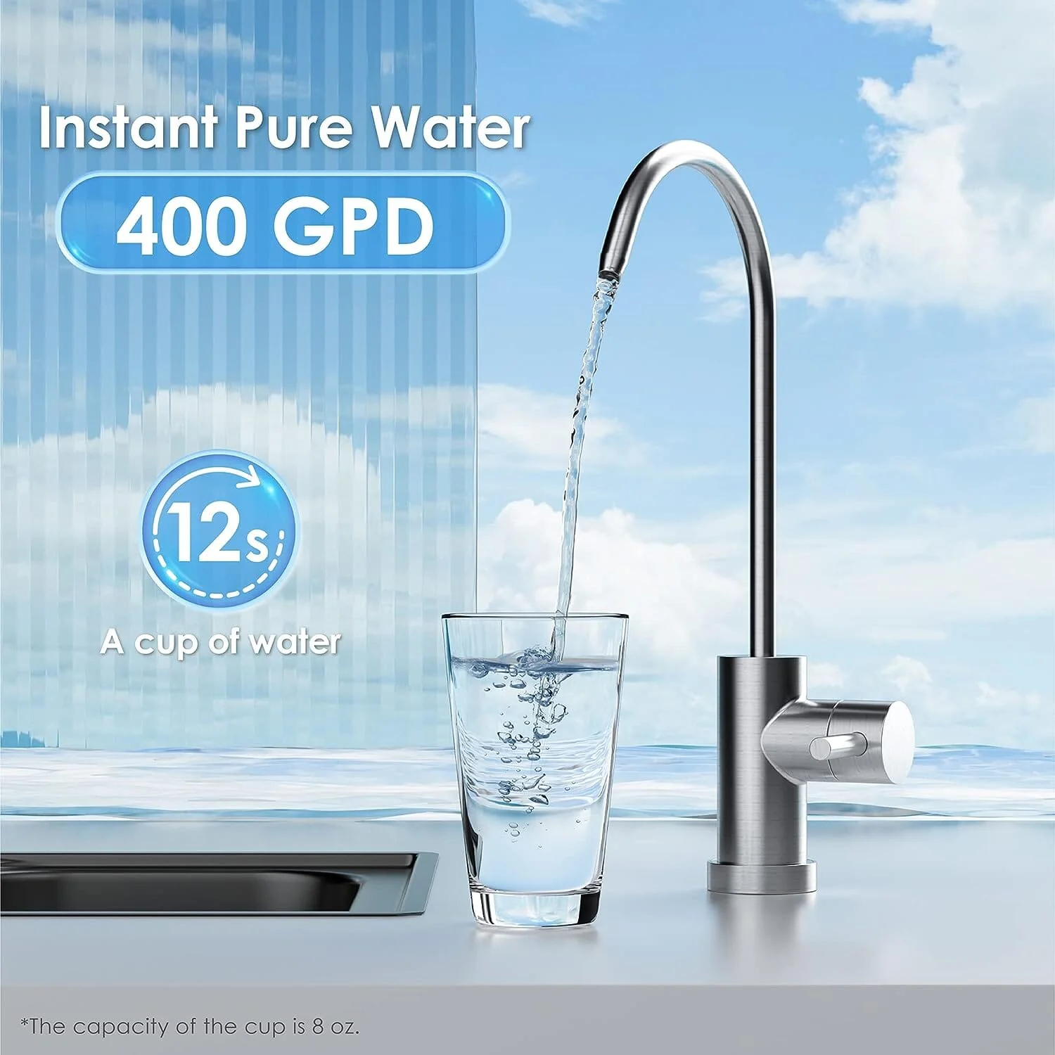 Waterdrop G2 Tankless Reverse Osmosis System: Advanced Filtration with 400 GPD Flow Rate and Space-Saving Design